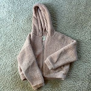 RSQ Dusty Rose Cozy Fleece Cropped Hoodie